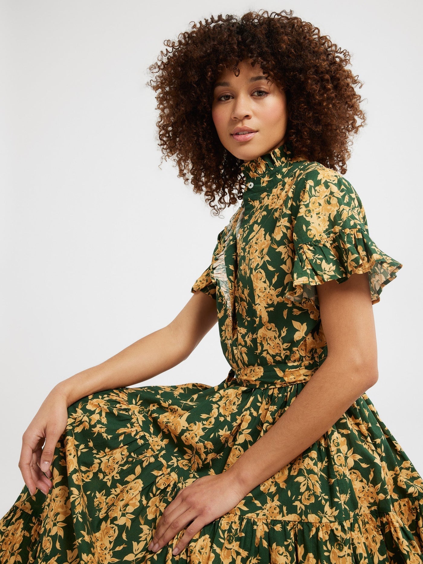 Victoria Dress - Emerald Bouquet