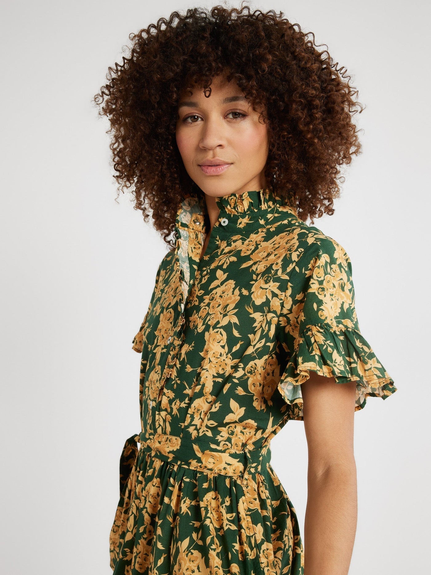 Victoria Dress - Emerald Bouquet