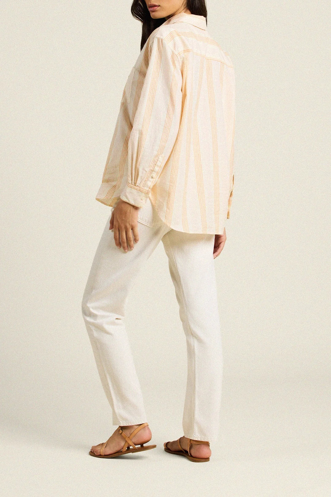 Blake Oversized Shirt w/ Ruffles - Paradis Stripe