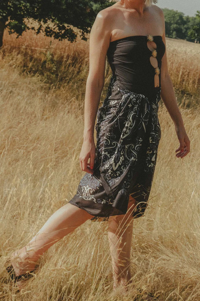 Costa Brava Black Cotton Pareo