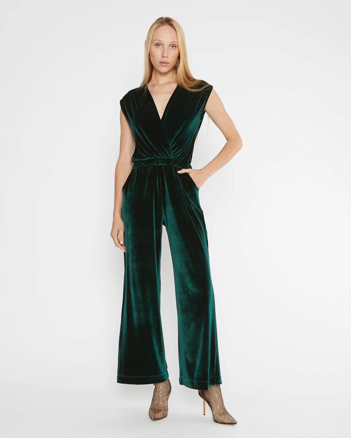 Velvet Classic Jumpsuit - Emerald