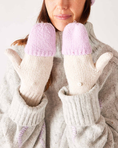 Snow Bunny Flip Top Mittens - Lilac/Fawn