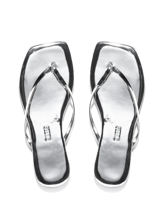 Lily Square Toe Sandals - Chrome