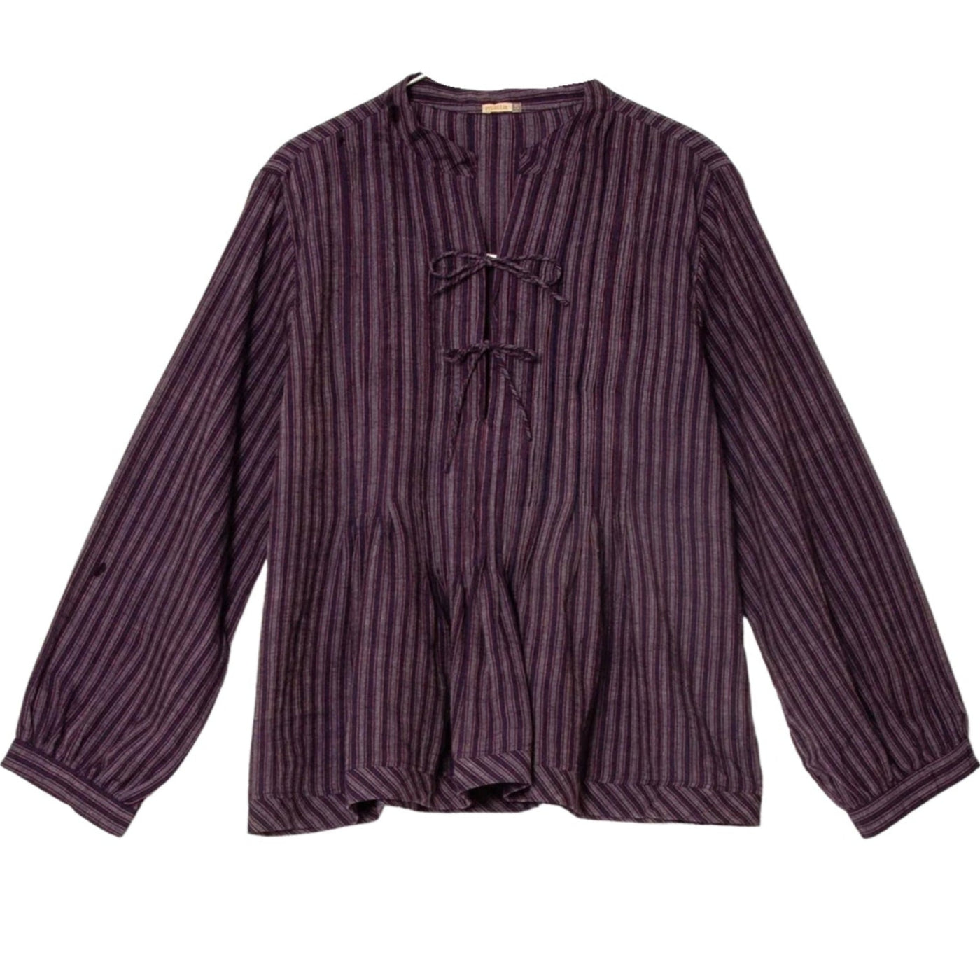 Alma Ticking Stripe Top - Blue/Maroon