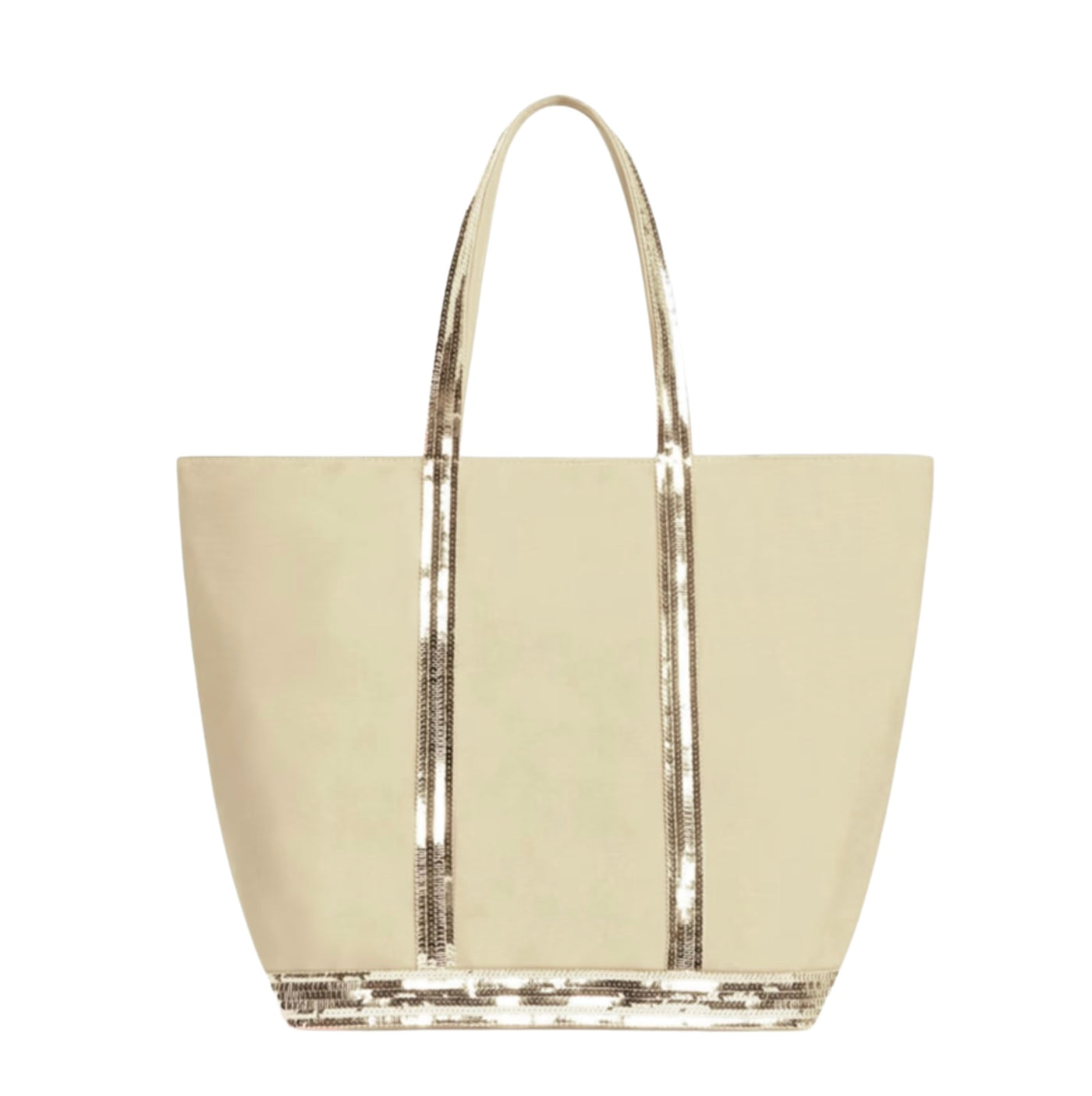 Canvas L Zipped Cabas Tote - Tilleul/Blanc