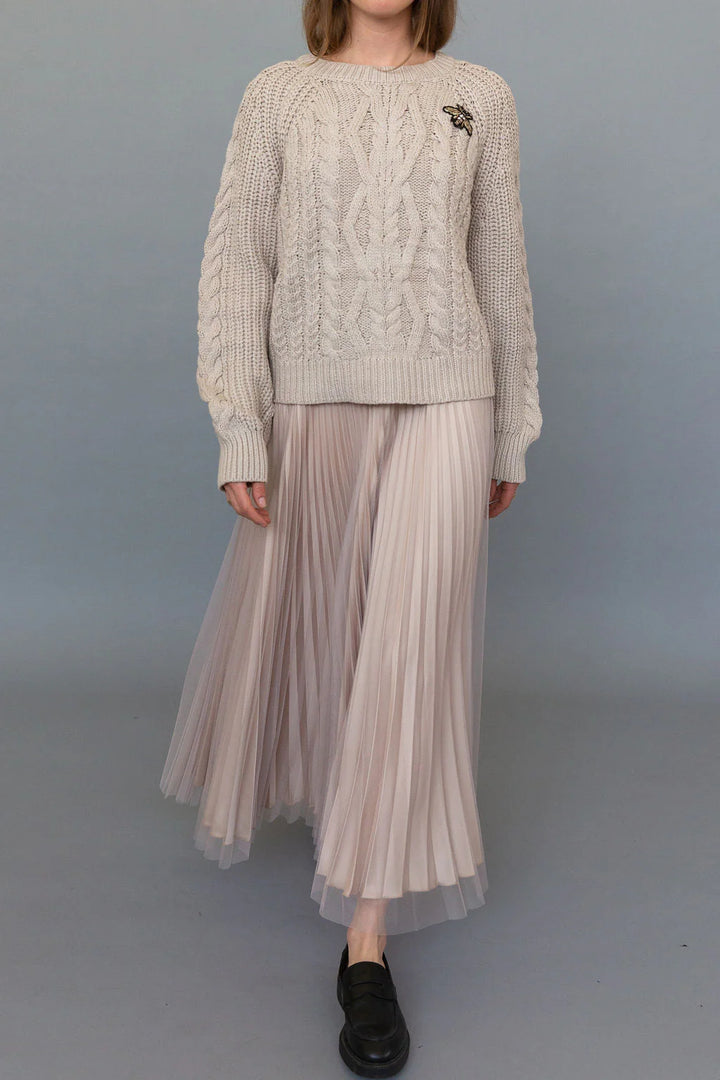 Tulle Dobby Skirt - Taupe