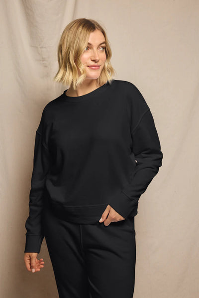 Tyler French Terry Pullover Sweatshirt - True Black