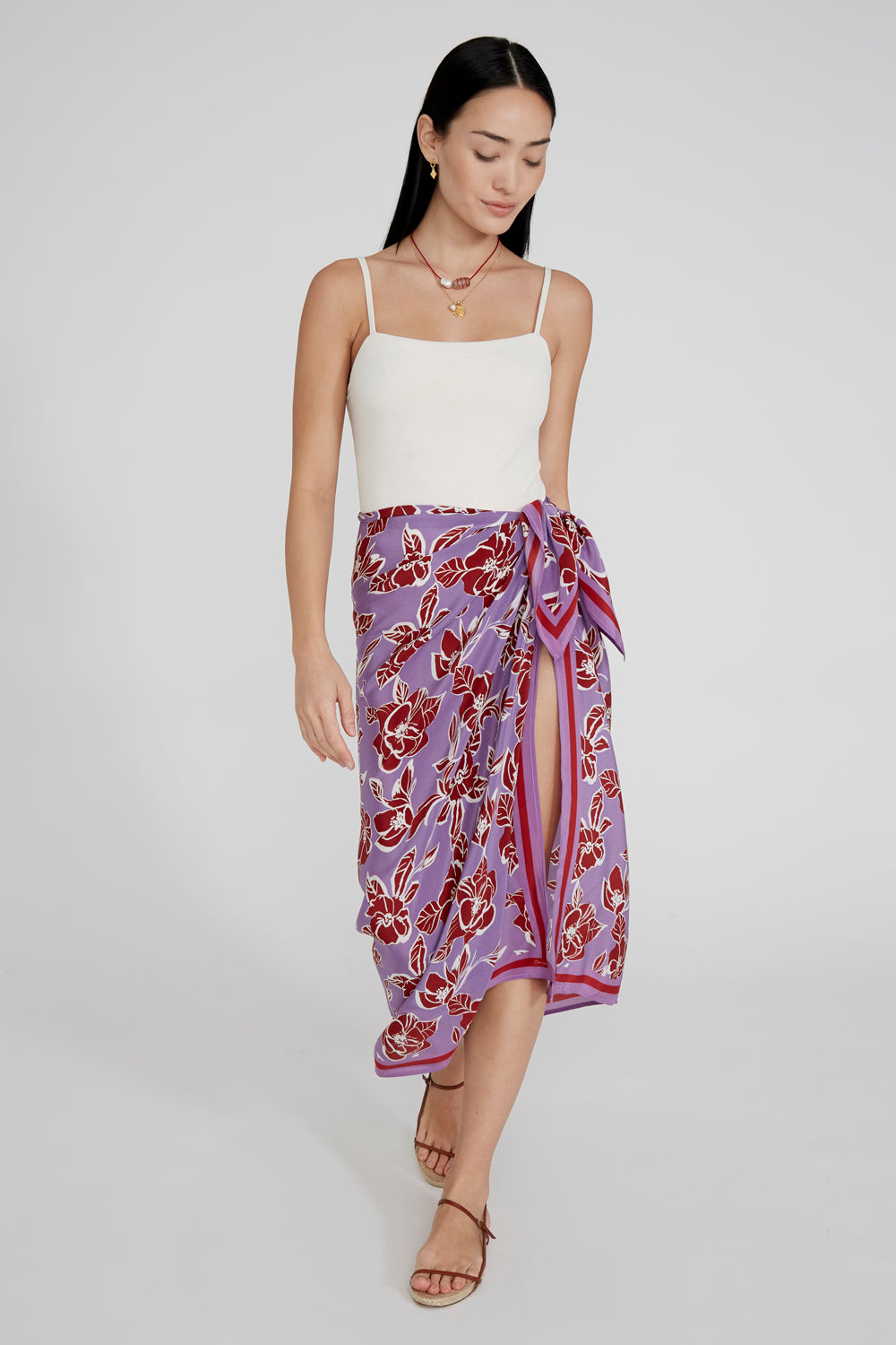 Floral Sarong - African Violet