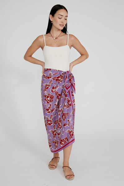 Floral Sarong - African Violet