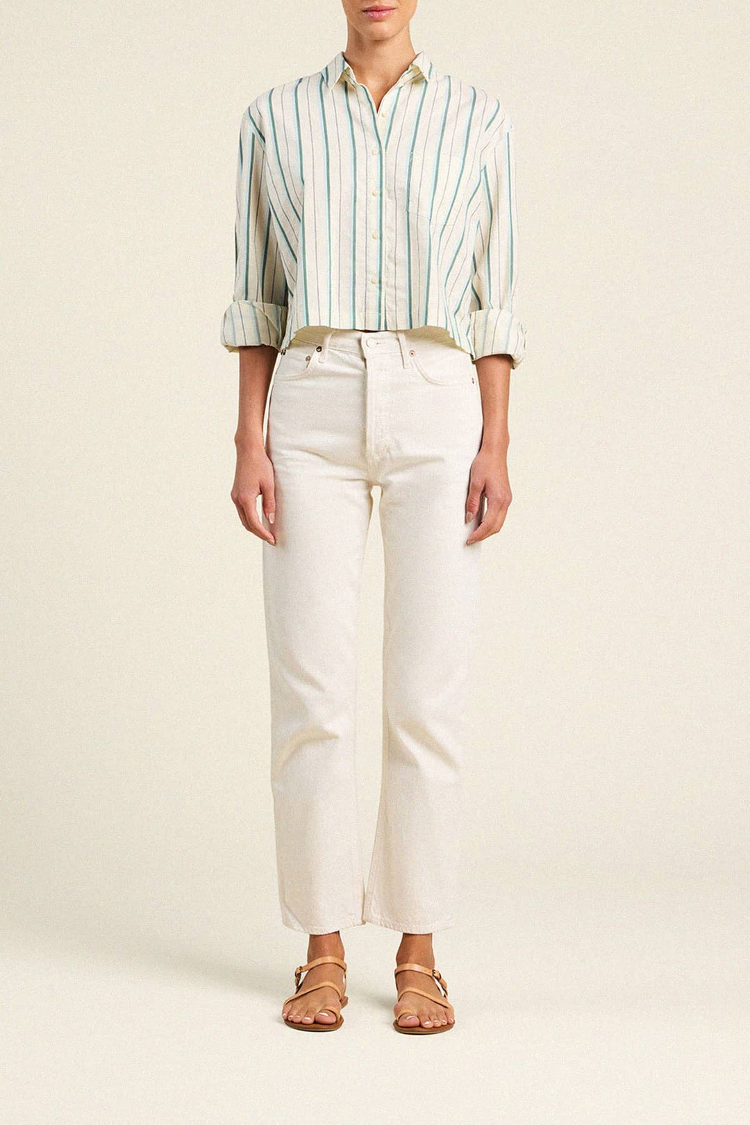 Nessa Shirt - Verde Stripes