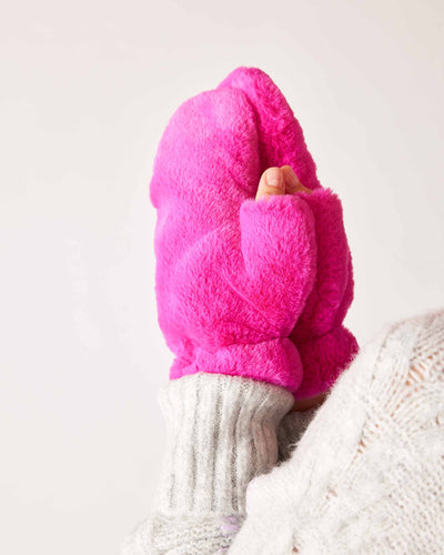 Cozy Cabin Faux Fur Mittens - Ultraviolet