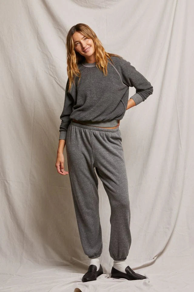 Stevie Cotton Fleece Sweatpant - Dark Heather Grey
