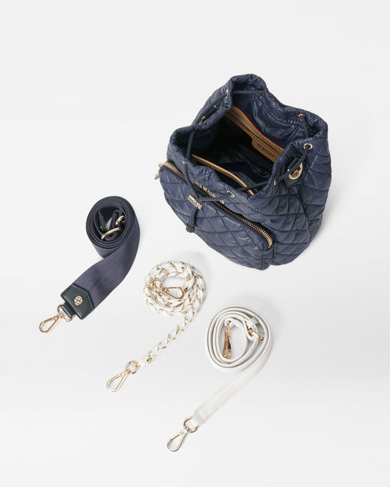 Crosby Drawstring Bucket Bag - Dawn/White