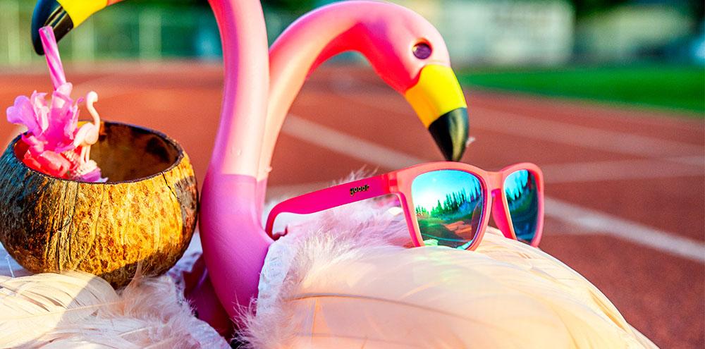 Flamingos On A Booze Cruise Sunglasses