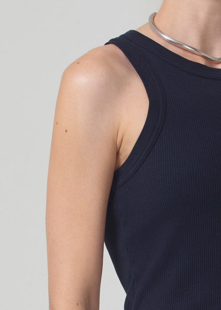 Isabel Rib Tank - Navy