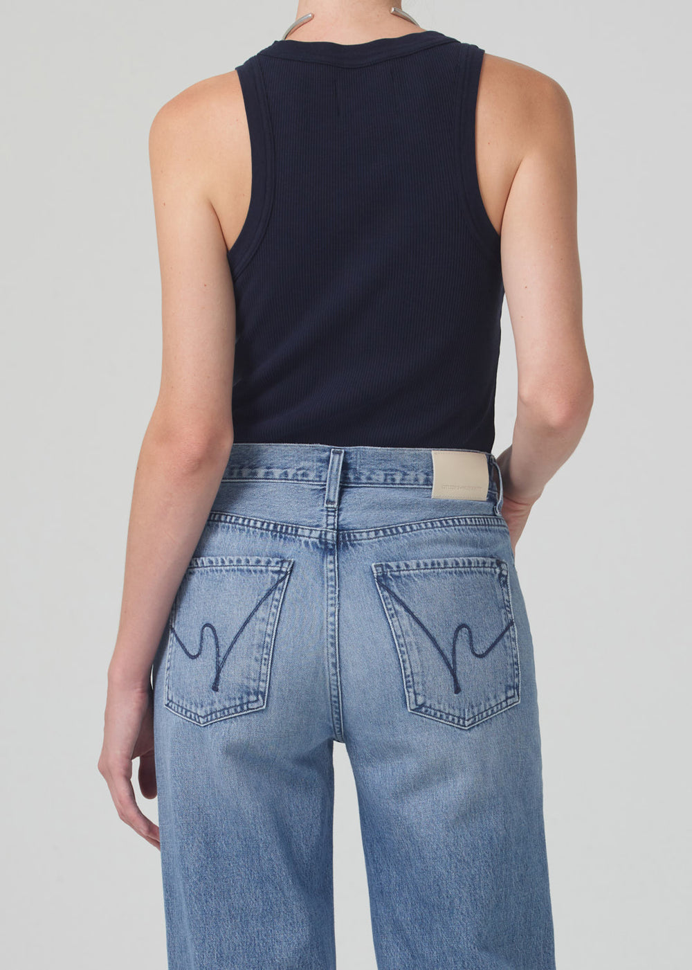 Isabel Rib Tank - Navy