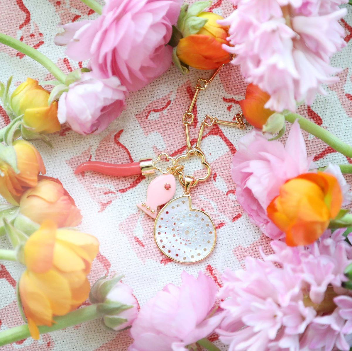 Madaket Fish Charm - Pink Coral