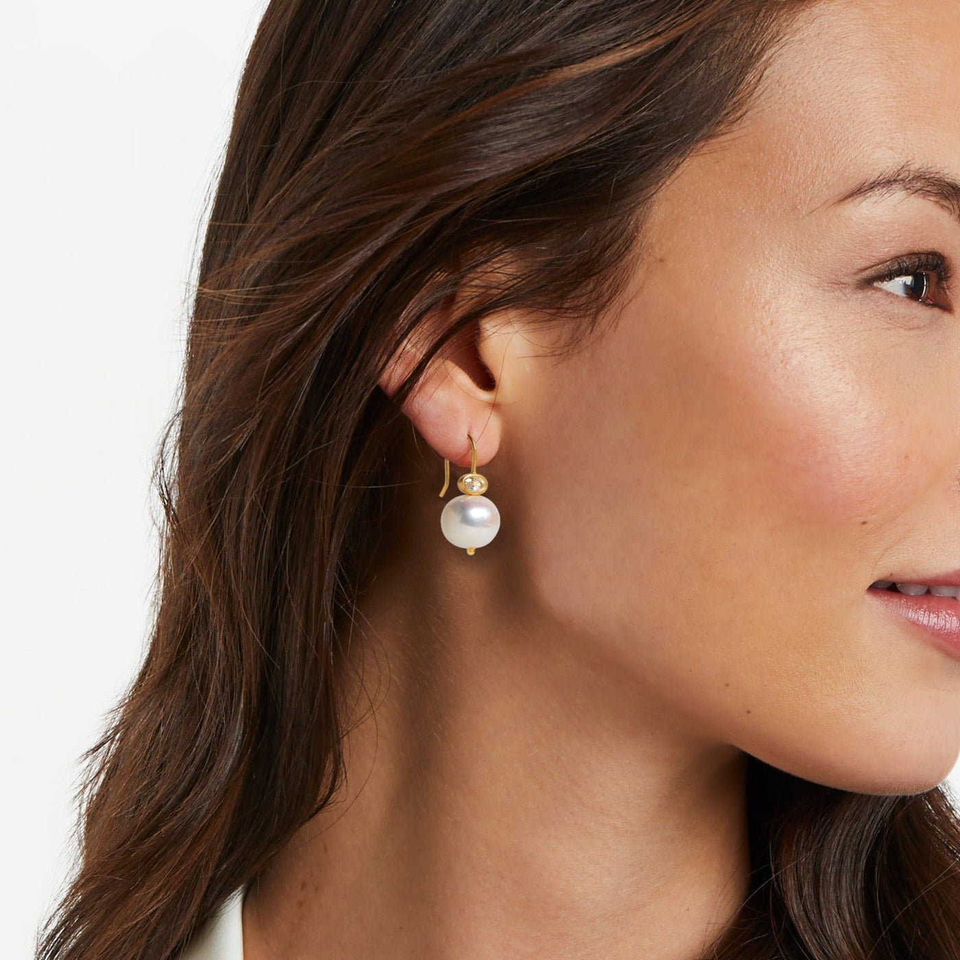 Marguerite Pearl Earring - CZ