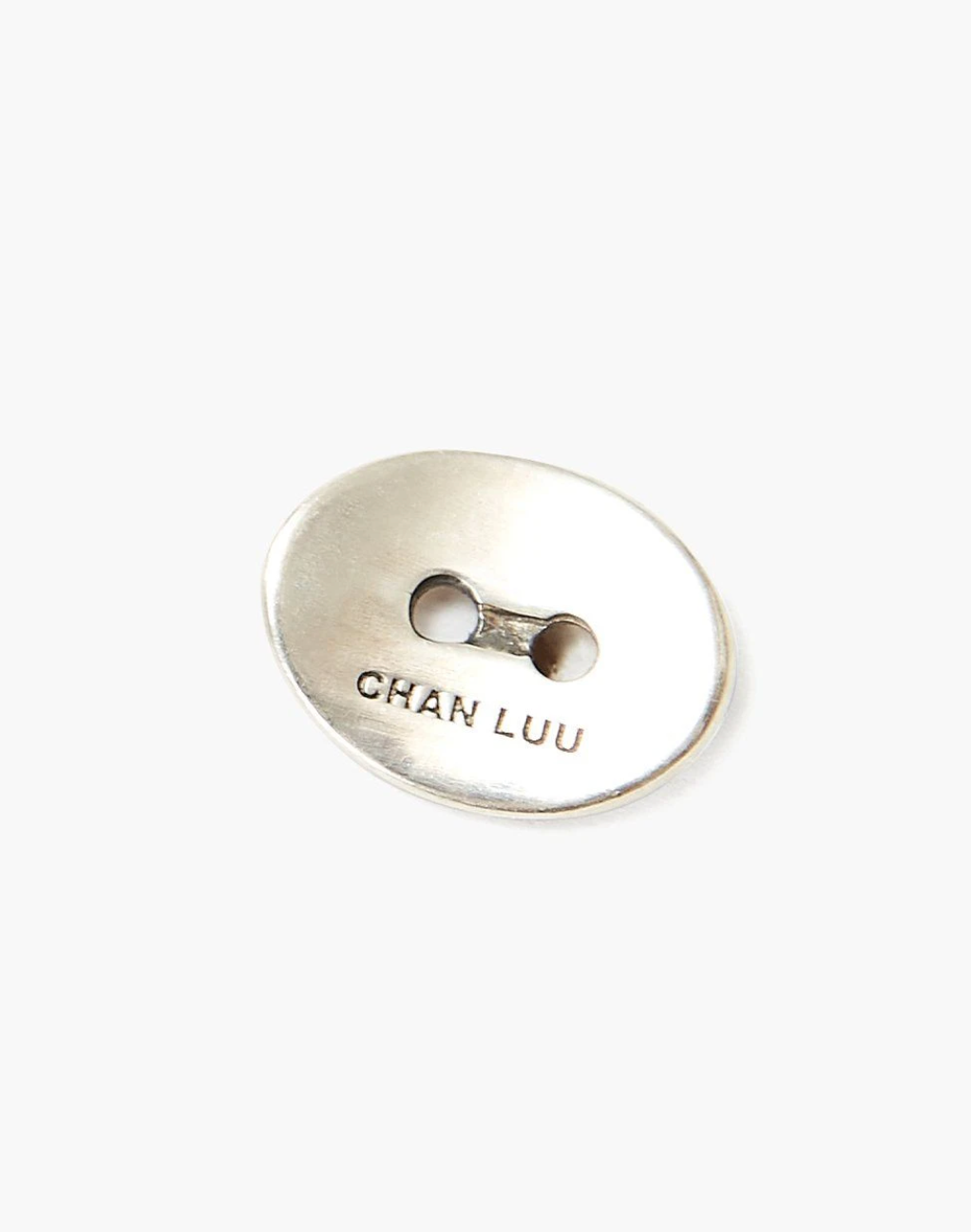 Silver Oval Button Earrings