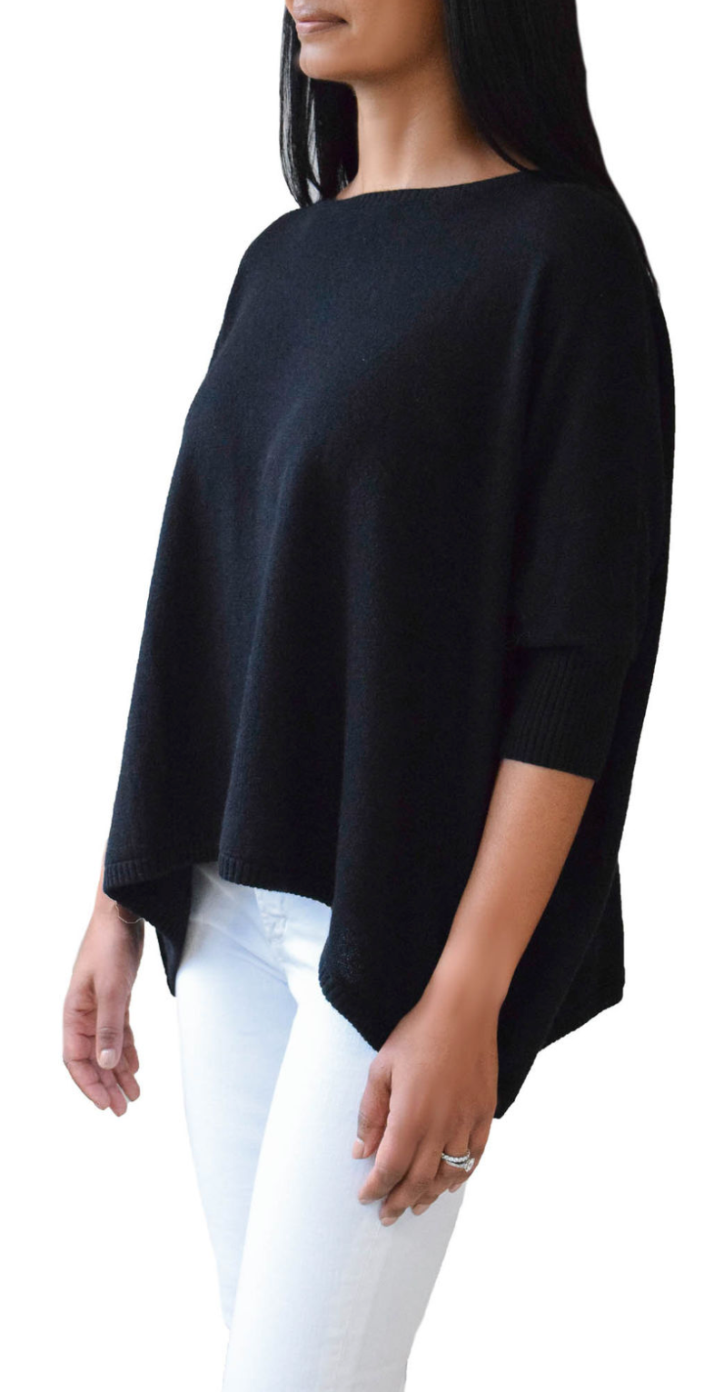 Nadine Cashmere Boxy Pullover Black