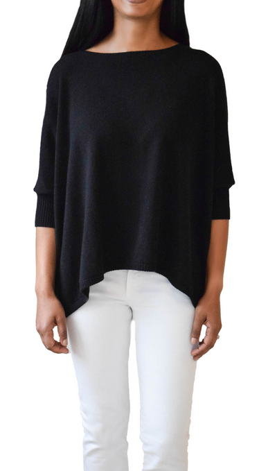 Nadine Cashmere Boxy Pullover Black