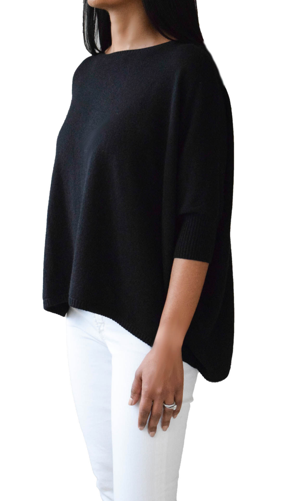 Nadine Cashmere Boxy Pullover Black