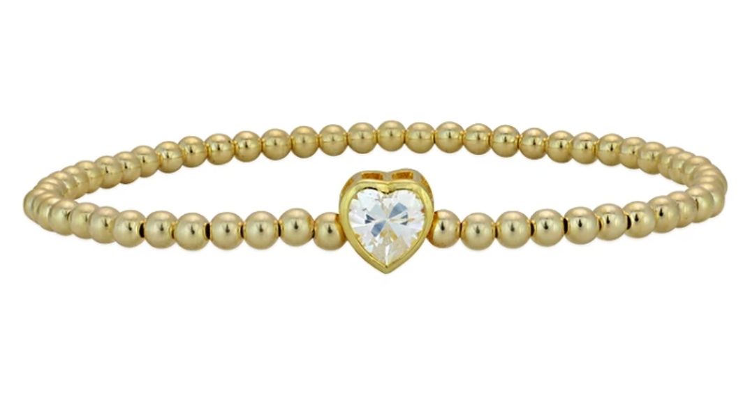 3MM Heart Bracelet- Gold