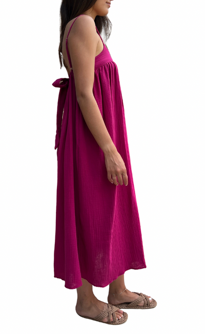 Coco Tie Back Sundress- Begonia