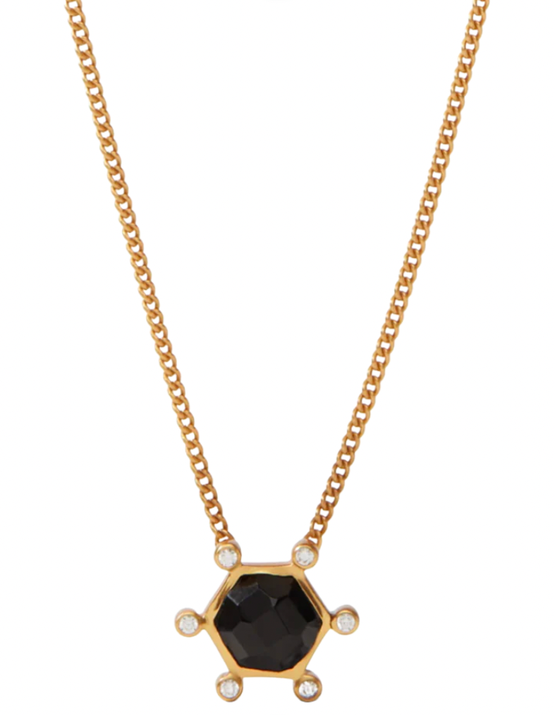 Cosmo Solitaire Necklace Obsidian Black