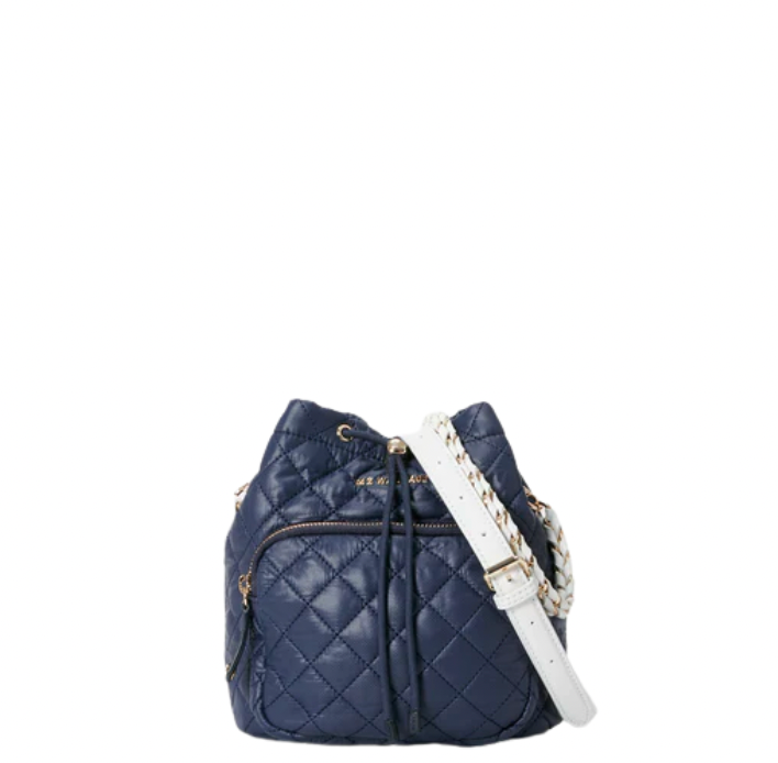 Crosby Drawstring Bucket Bag - Dawn/White