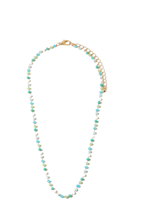 3mm Turq Ombre Beaded Necklace