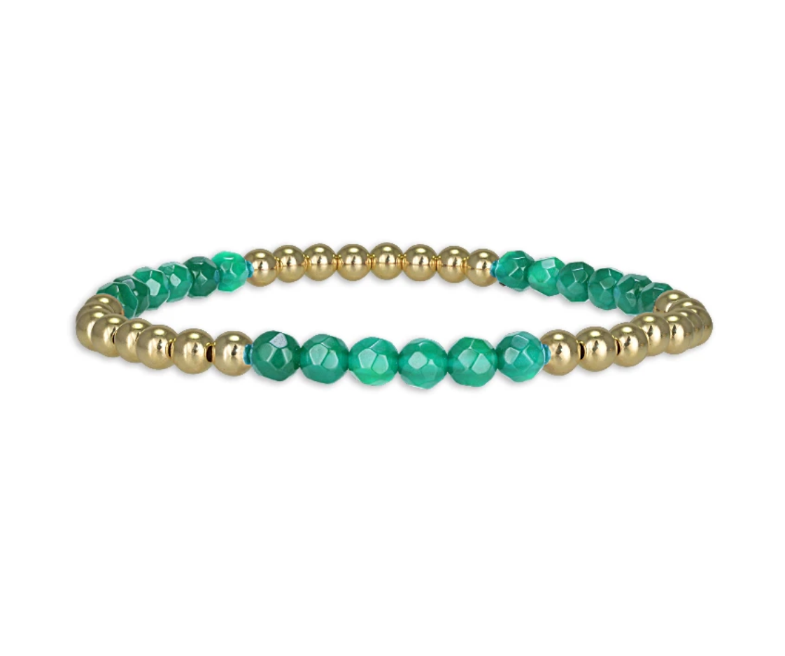 Emerald Semi Precious Sections Bracelet
